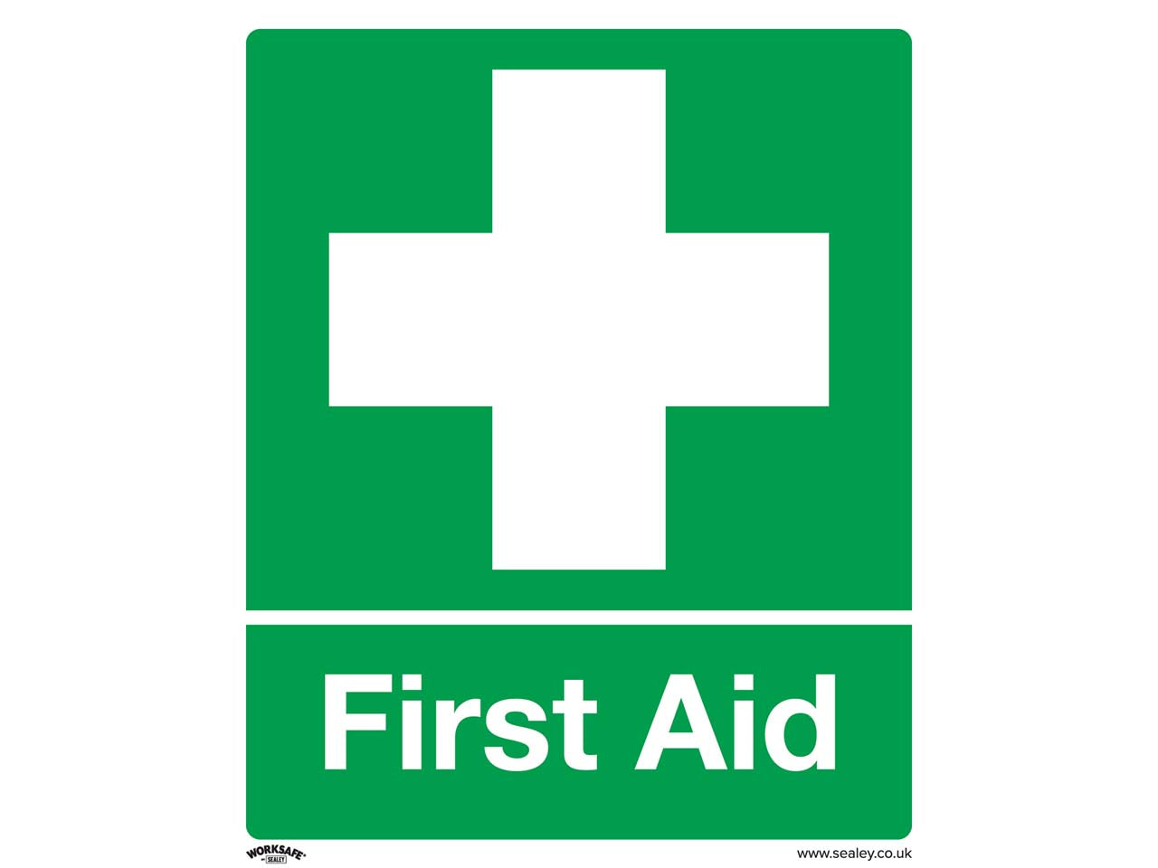 Sealey Safety Sign First Aid Kit 250x300mm Self-Adhesive Vinyl 10 Pack SS26V10