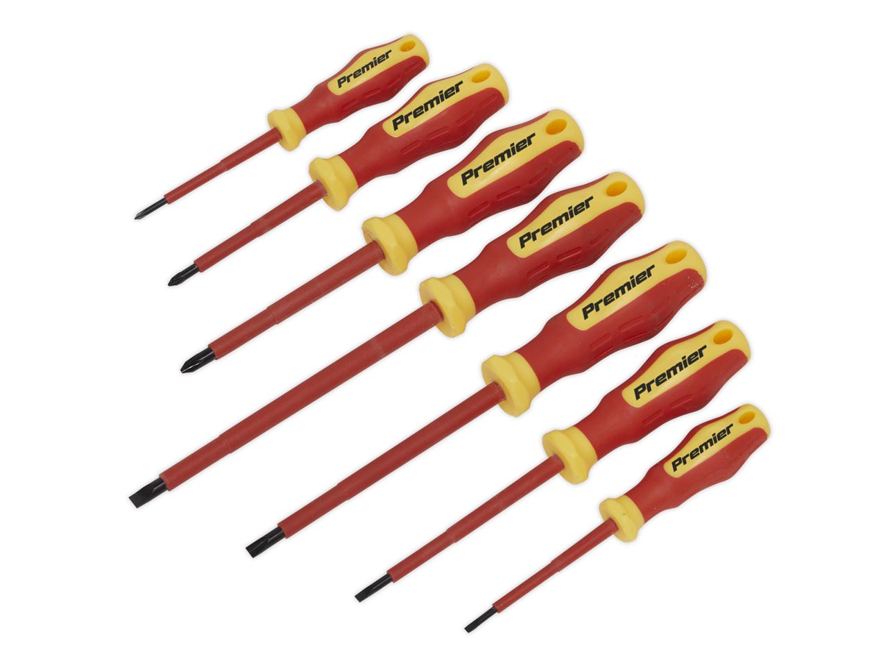 Sealey Screwdriver Set 7 Pcs VDE Approved Slotted Phillips Non-Slip Grip AK6125