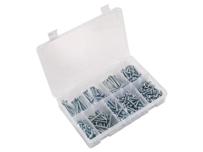 Sealey Self Tapping Screw Assorted 305pc Pan Head Pozi Zinc DIN 7981CZ AB064STPP