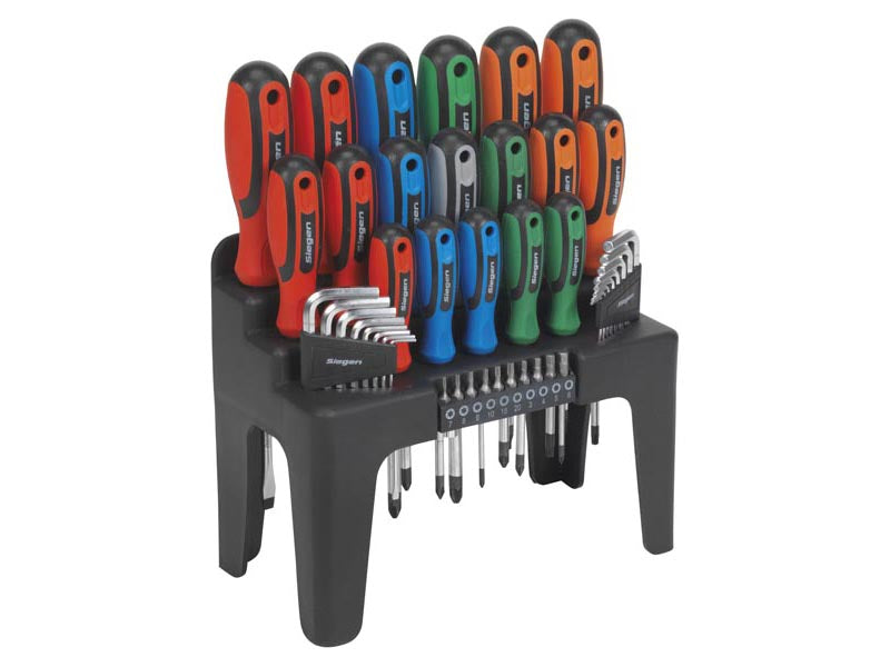 Sealey Screwdriver Hex Key & Bit Set 44 Pcs Slotted Philips Pozi TRX-Star S01090