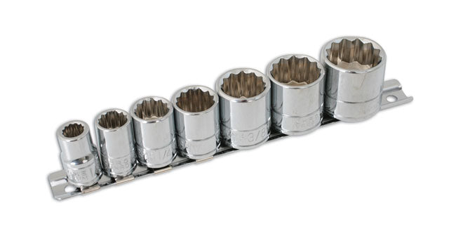 LASER 3474 Whitworth Socket Set 3/8" Inch Drive 7pc Chrome Vanadium Bi-Hex