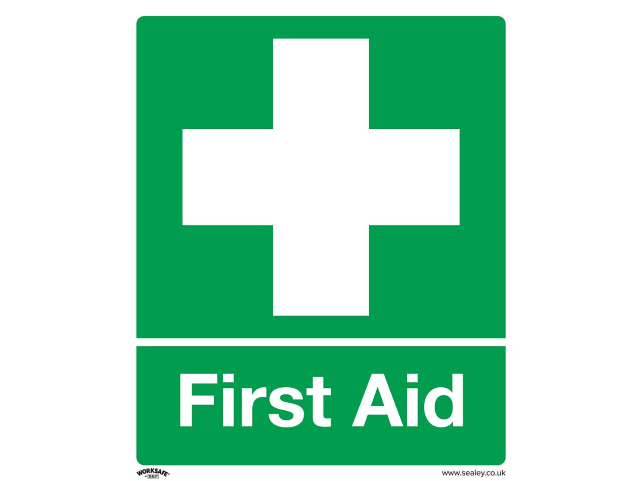 Sealey Safety Sign First Aid Rigid Plastic 10-Pack Protection Adhesive SS26P10