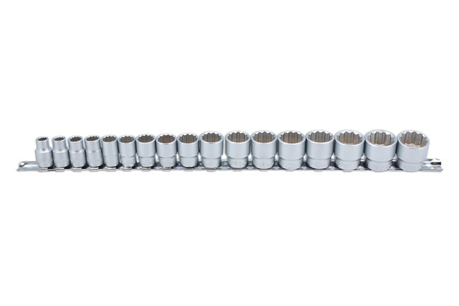 LASER 3501 17 Pieces 3/8" Drive Bi-Hex Socket Wrench Set Chrome Vanadium Steel