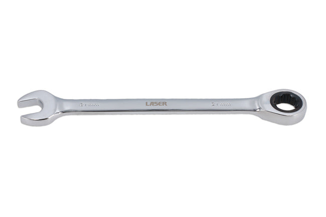 LASER 62656 Ratchet Ring Open-Ended Spanner 21mm Spanner Chrome Vanadium Steel