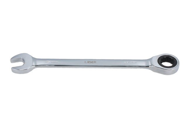 LASER 62658 Ratchet Ring Open-Ended Spanner 24mm Spanner Chrome Vanadium Steel