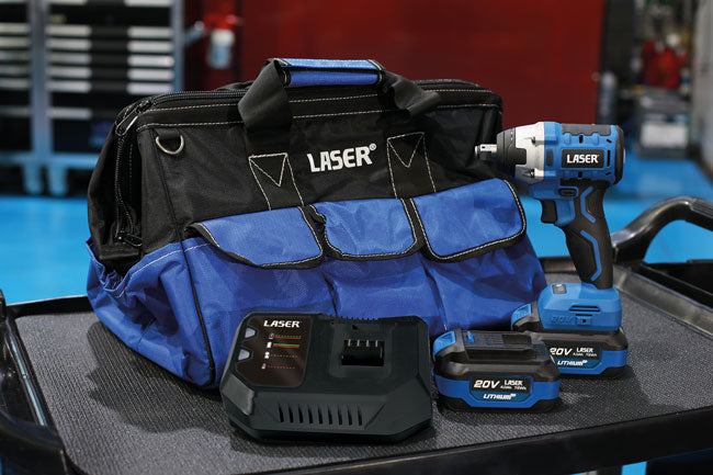 LASER 68013 Cordless Impact Wrench 1/2" Drive 20V Kit 4.0Ah 2000Nm HD Bag Auto