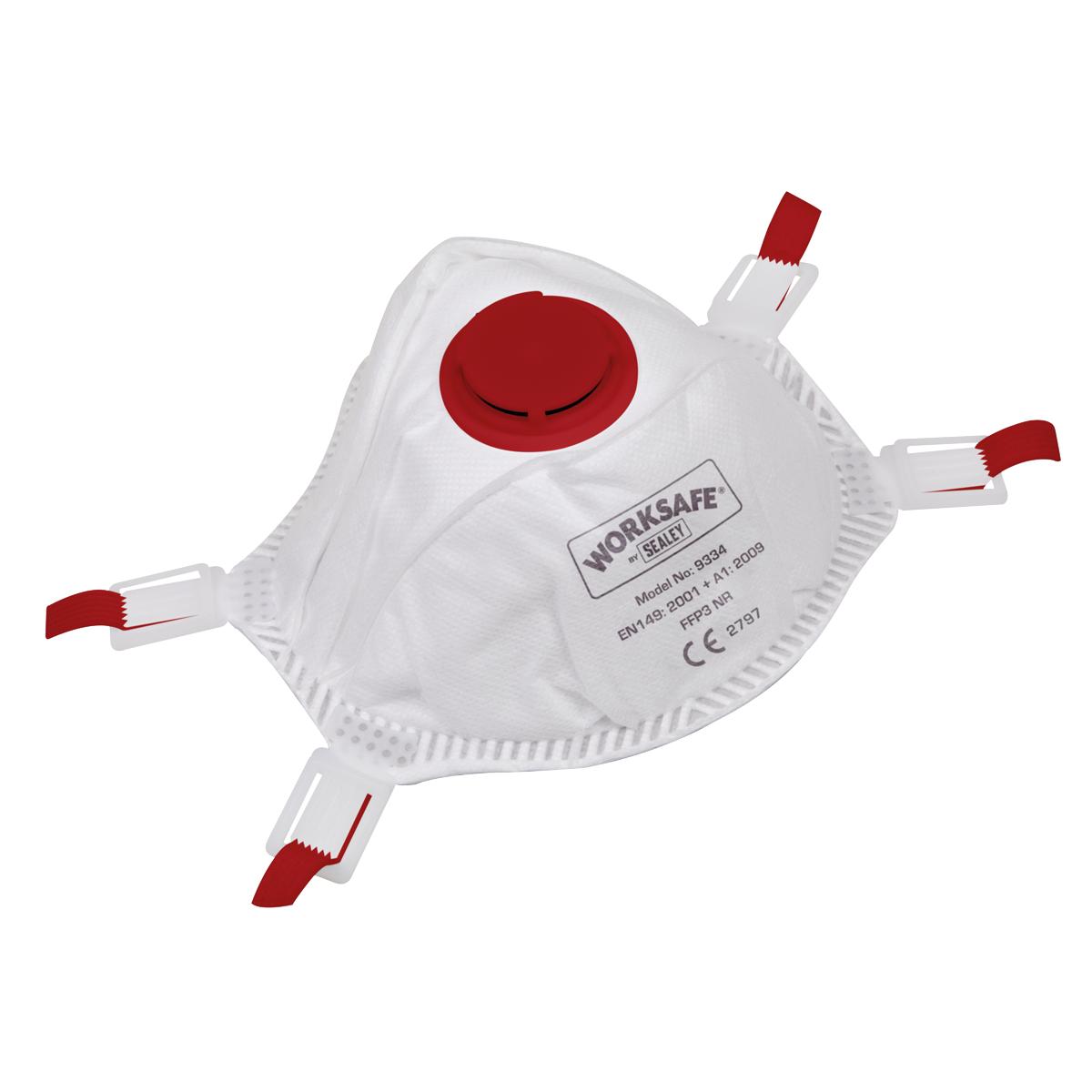 Sealey FFP3 Valved Cup Mask Fitted With Adjustable Band - Pack Of 10 9334/10