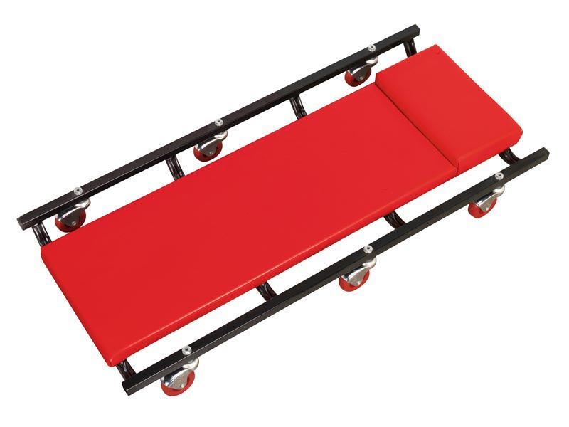 Sealey 36" Deluxe American-Style Creeper With Steel Frame 6 Wheels - Red SCR75
