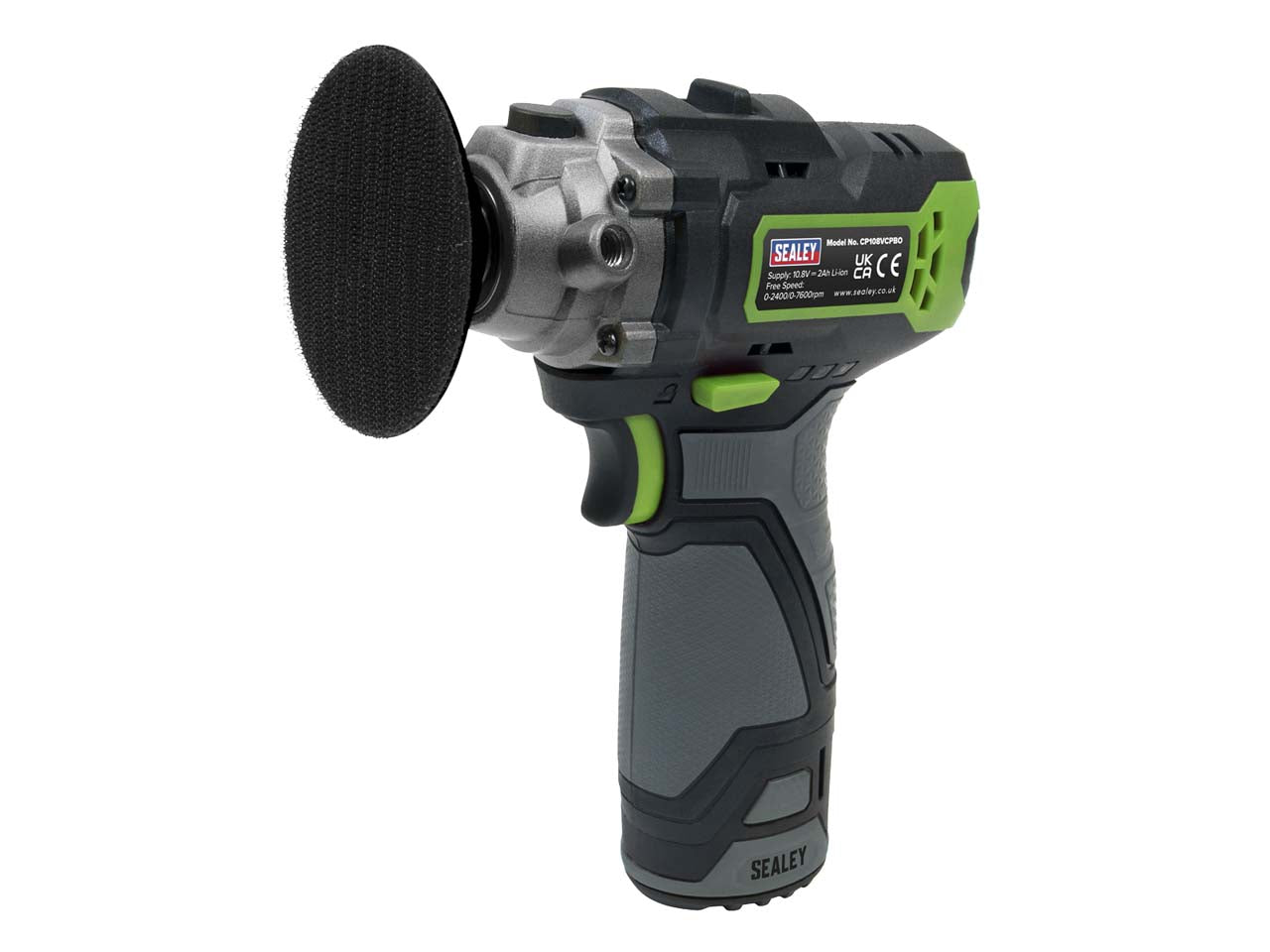 Sealey Cordless Polisher 75mm 10.8V 2Ah Variable Speed Control Trigger CP108VCP
