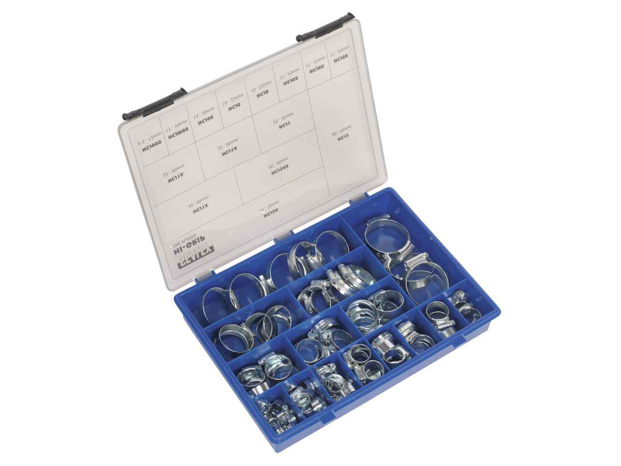 Sealey Hi-Grip Hose Clips Assortment Sizes 12-55mm Pack Of 81 BS5315 HCJ85AC