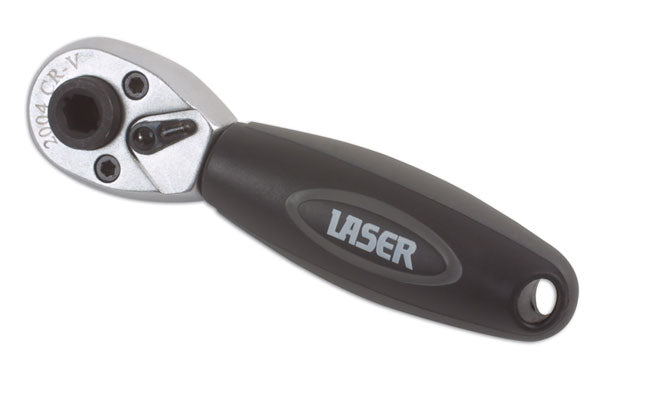 LASER 3723 Reversible Ratchet Short 1/4" Drive Chrome Vanadium Steel 72 Teeth