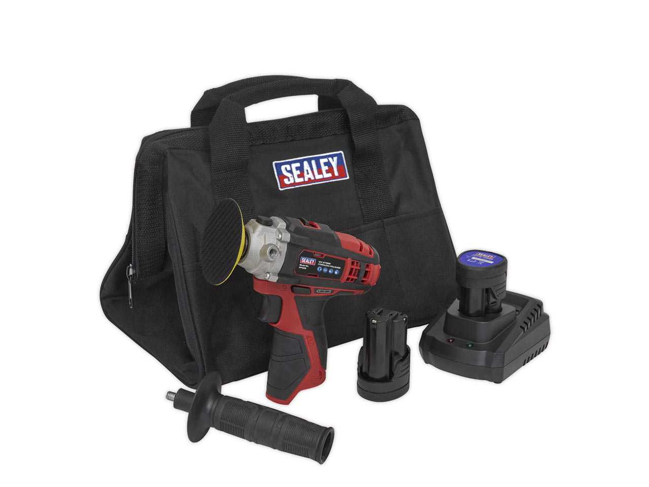 Sealey Cordless Polisher Kit Ø71mm 12V - 2 Batteries Lightweight CP1205KIT