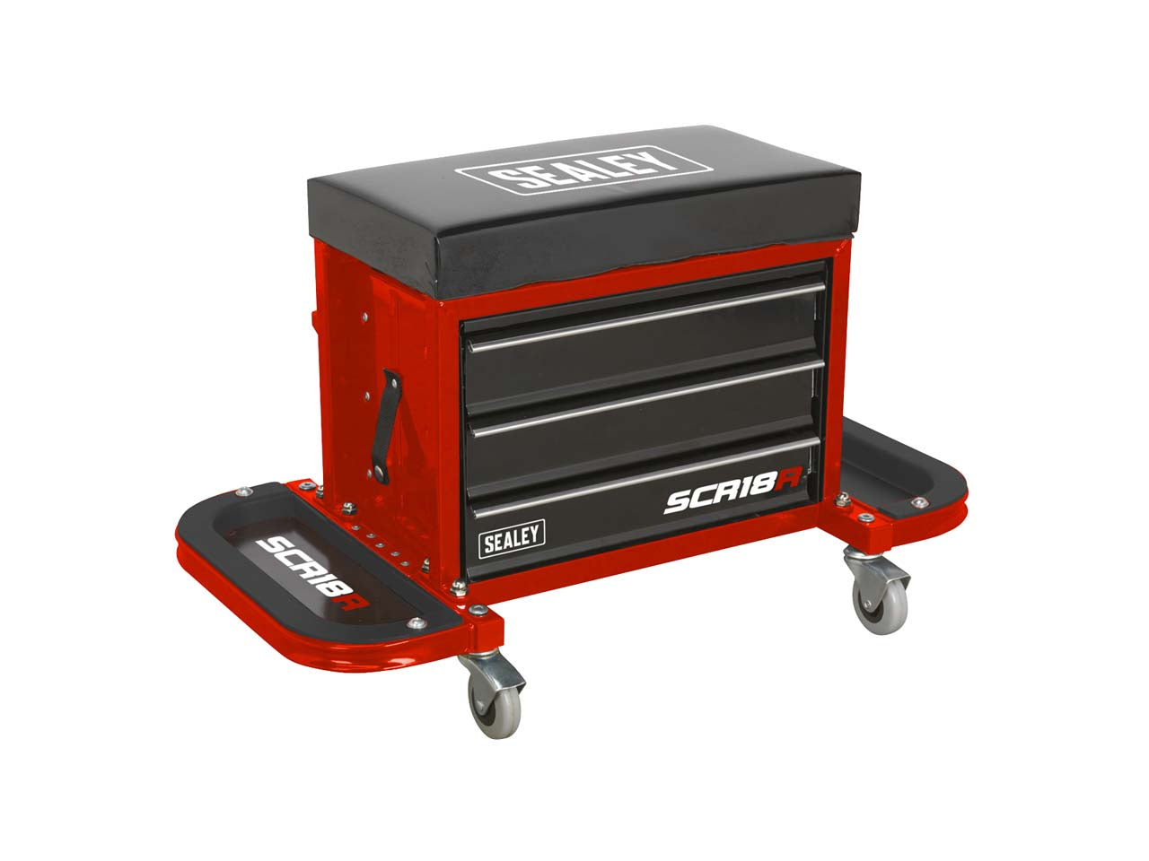 Sealey Mechanics Utility Seat & Tool Box Storage Organiser - Red SCR18R