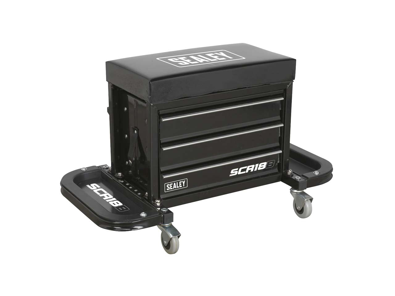 Sealey Mechanics Utility Seat & Tool Box Storage Organiser - Black SCR18B