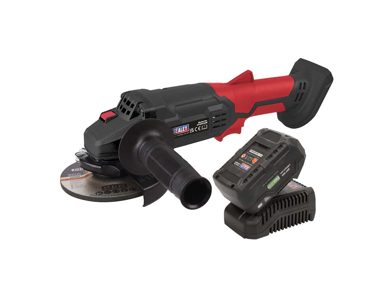 Sealey SV20 Series Cordless Angle Grinder Kit 115mm 20V 4Ah CP20VAGBKIT1