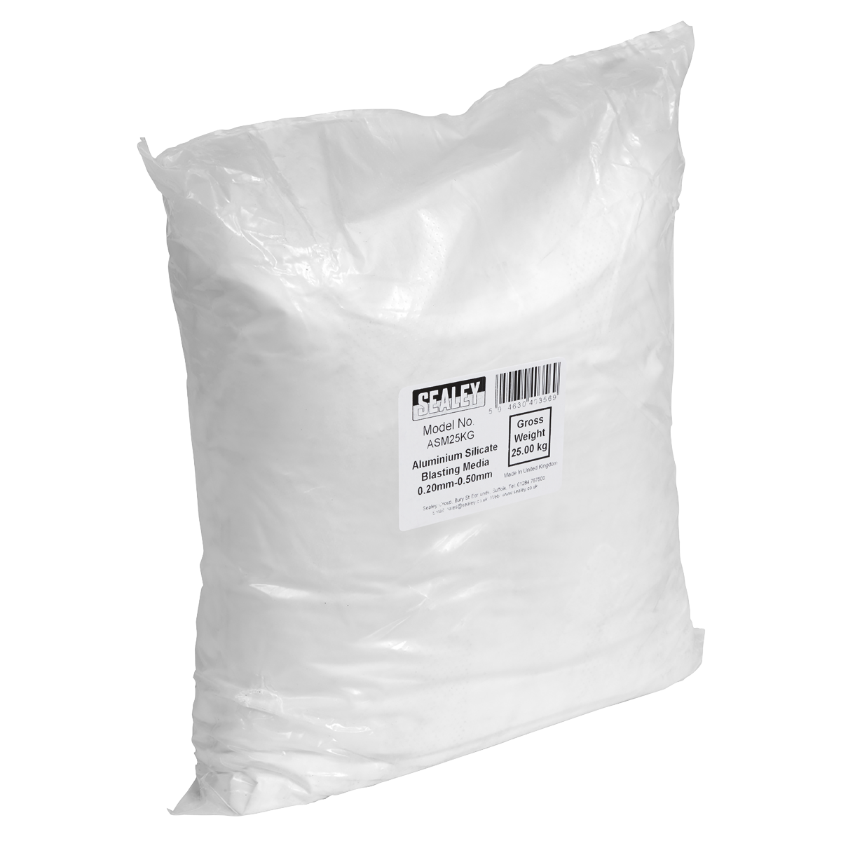 Sealey Aluminium Silicate Blasting Media 0.20-0.50mm General Purpose ASM25KG