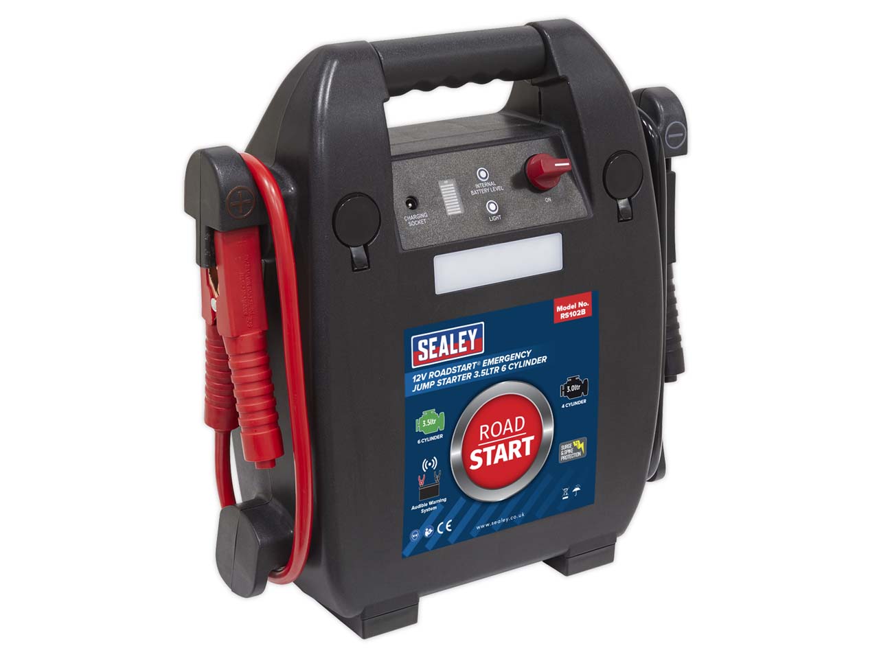 Sealey 12V RoadStart Emergency Jump Starter Battery 3.5 Litres 6 Cylinder RS102B
