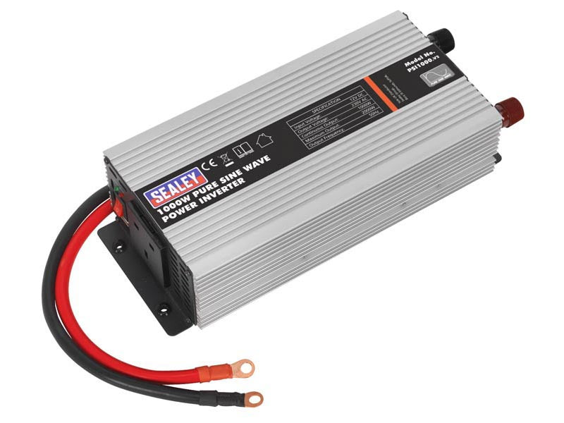Sealey Power Inverter Pure Sine Wave 1000W 12V DC-230V 50Hz TVs Laptops PSI1000