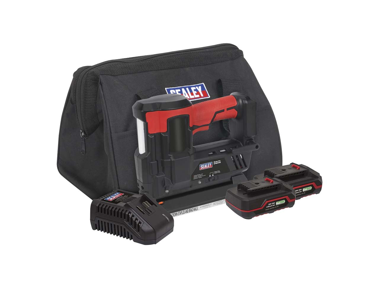 Sealey 20V SV20 Series 18G Cordless Staple/Nail Gun Kit - 2 Batteries CP20VNGKIT