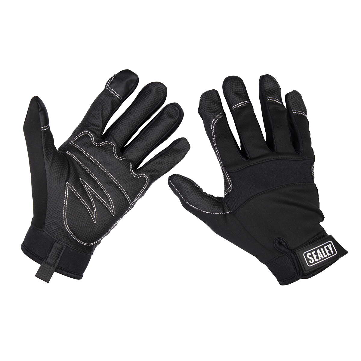 Sealey Mechanics Workshop Safety Gloves Light Palm Tactouch - Large MG798L