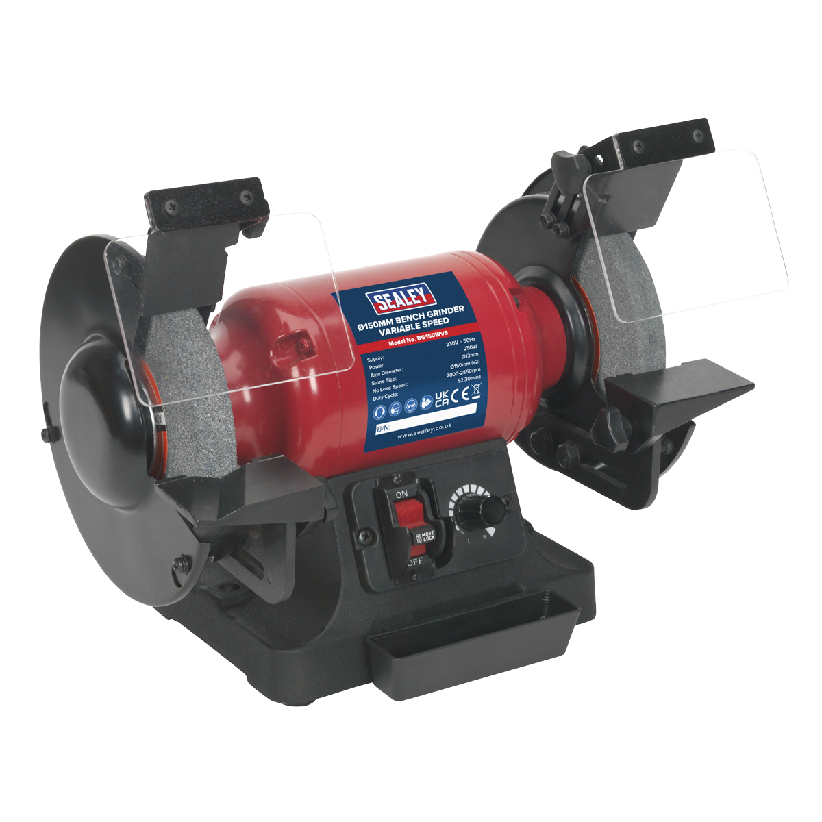 Sealey Bench Grinder With Induction Motor 150mm Variable Speed BG150WVS