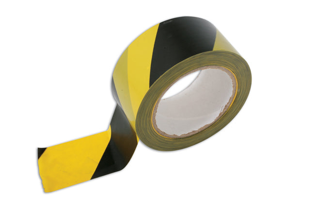 LASER 4725 Hazard Warning Tape 33m x 50mm Yellow and Black High-Visibility