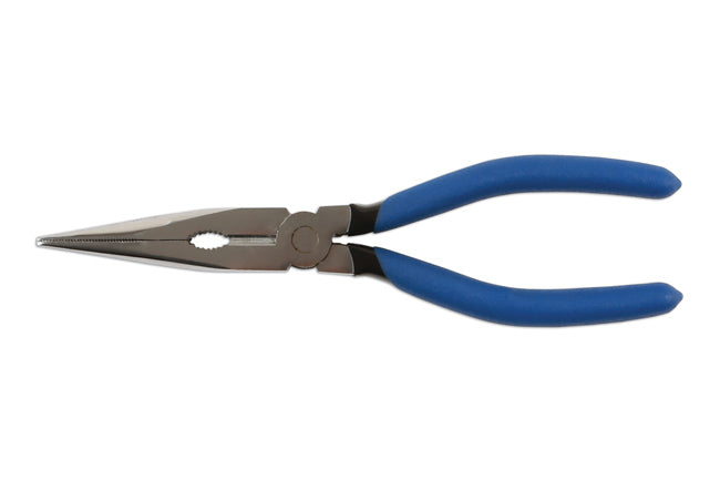 LASER 4818 Long Nose Flat Pliers 210mm Chromed Nickel Steel Serrated Jaws