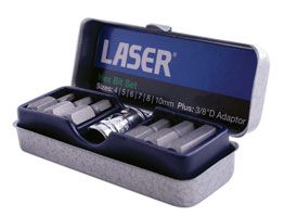 LASER 0593 7Pcs Screwdriver Hex Bit Set 3/8" Drive Chrome Vanadium Steel