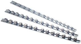 LASER 0090 Stainless Steel Socket Storage Rails Set For 1/4" 3/8" 1/2" Drive