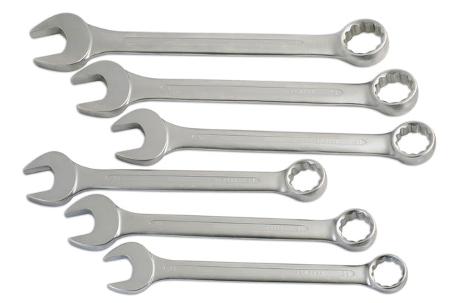 LASER 4887 Ring/Open Ended Spanner Set 34-50mm Spanner Size Double Hexagon