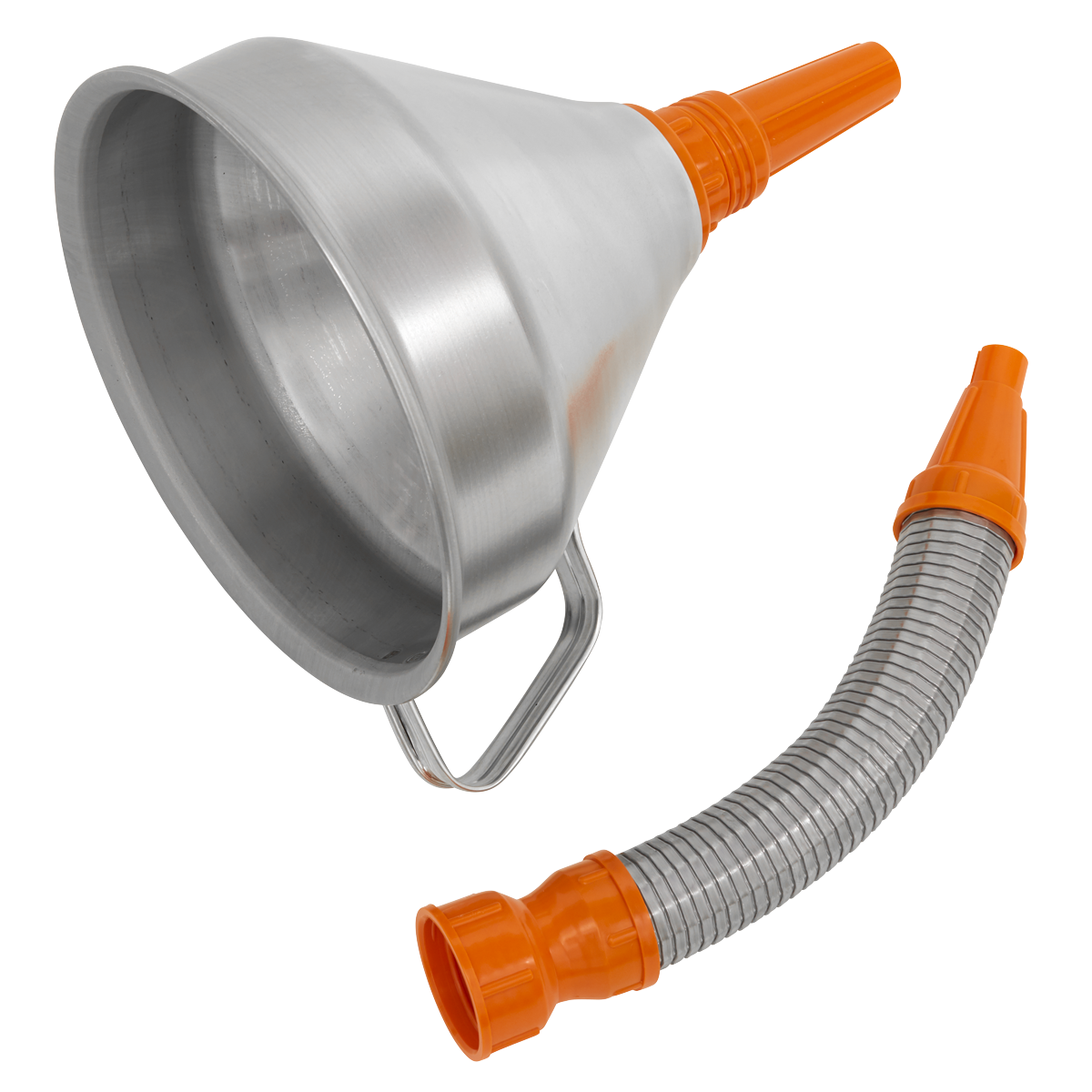 Sealey Funnel Metal With Flexi Spout & Removable Brass Filter 200mm FM20F