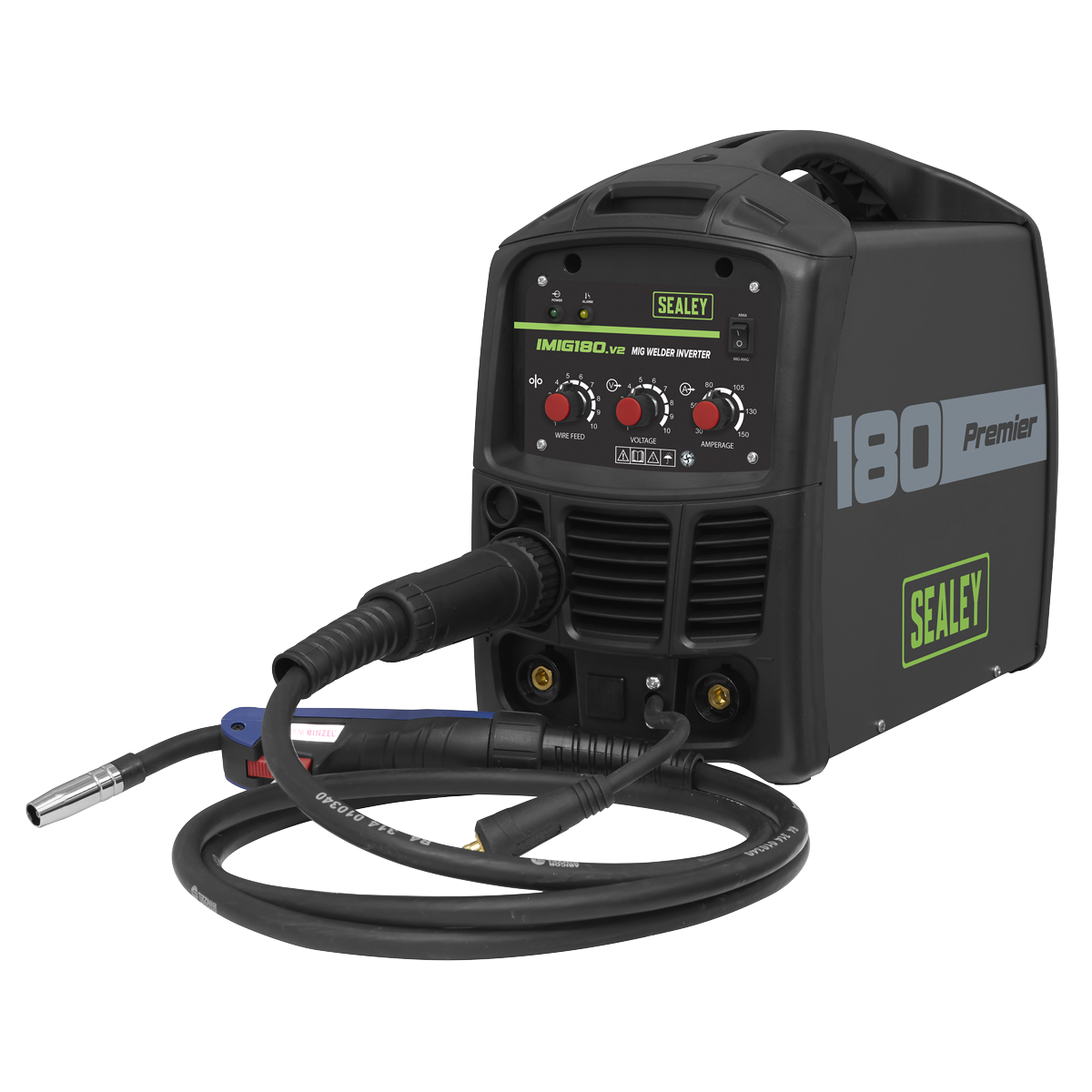 Sealey MIG/MMA Welder Inverter Gas & Gasless Mode 30-180A 230V Tool IMIG180