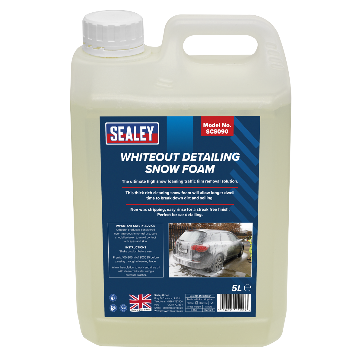 Sealey Pressure Washer Wireless With Snow Foam 170 Bar 450L/HR PW2400COMBO