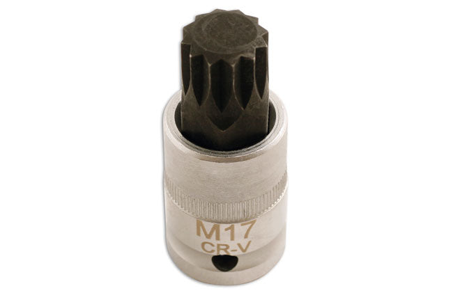 LASER 5218 Screwdriver M17 Spline Bit Socket 1/2" Drive Chrome Vanadium Steel