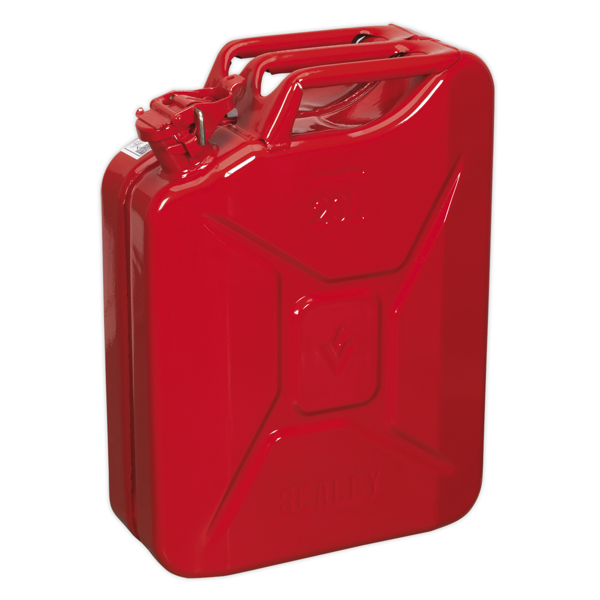 Sealey Jerry Can 20L Pickled Steel Sheet With Fuel Resistant Lining Red JC20