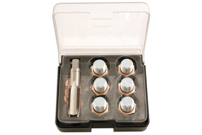 LASER 5227 Oil Drain Plug Thread Repair Kit M15 x 1.5 With 6 Plugs & 12 Washers