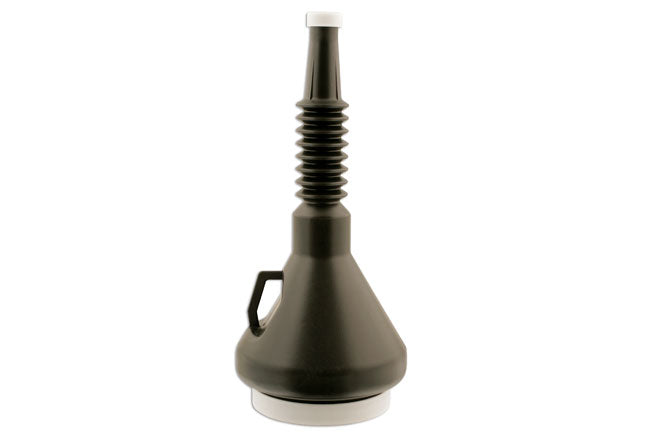 LASER 5429 100mm Black Funnel With Flexible Spout Non-Spill Rim For Easy Pouring