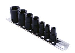 LASER 0897 Star Power Socket Set 7 Pieces 1/4" 3/8" Drive Chrome Vanadium Steel
