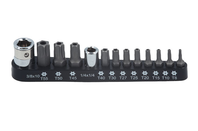 LASER 5514 13Pcs Screwdriver Tamperproof Star Bit Set S2 Steel Chrome Vanadium