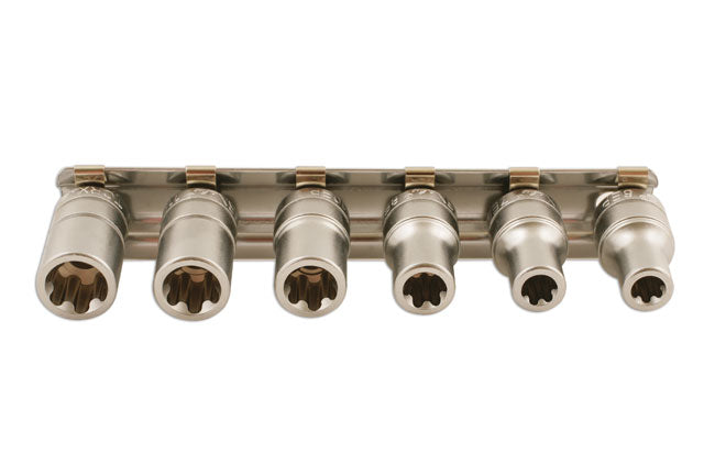 LASER 5616 6-Piece 1/4" Inch Drive Torx Plus Socket Set Chrome Vanadium Steel