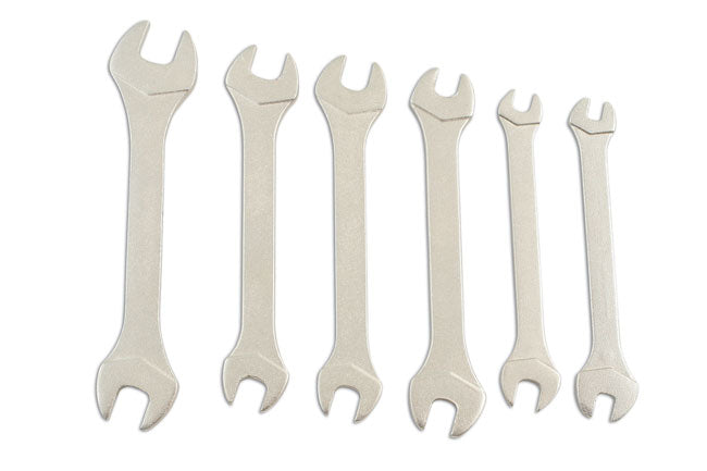 LASER 5678 Mini Open Ended Spanner Set 6pc Carbon Steel Satin Finish Workshop