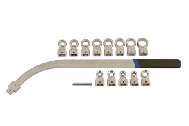 LASER 5696 Belt Tensioner Wrench Set 15pc Chrome Molybdenum Metric Star Profiles