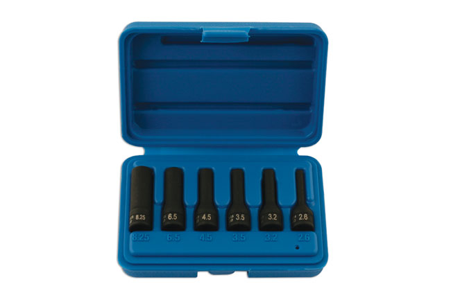 LASER 5785 6Pcs Glow Plug Reamer Electrode Removal Sockets Set 1/4" Drive