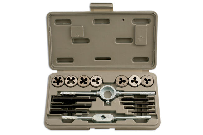 LASER 1398 16 Pieces Tap and Die Set Carbon Steel Metric Thread Tool Kit
