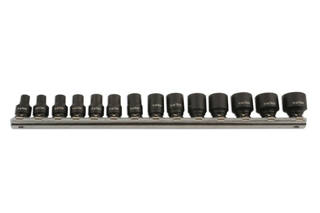 LASER 5961 14-Piece 1/4" Drive Impact Socket Set Chrome-Molybdenum Steel