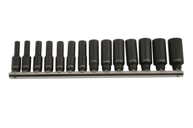 LASER 5962 Deep Impact Socket Set 1/4" Drive 14-Piece Chrome Molybdenum Steel