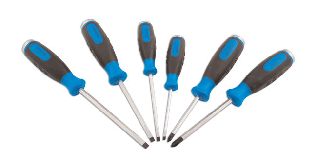 LASER 5985 6Pcs Screwdriver Pound Thru Set Chrome Molybdenum S2 Steel Full Shank