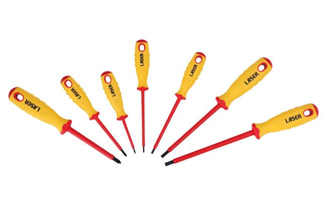 LASER 5986 7Pcs Screwdriver Insulated Flat & Phillips Set VDE Safe Live 1000V