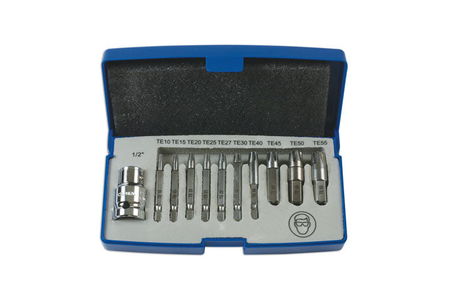 LASER 6080 Torx Extractor Set 11pc Carbon Manganese Silicon Steel 1/2" Drive
