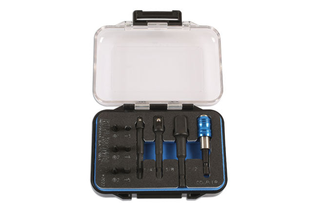 LASER 6136 Drill Accessory Kit 10 Pieces Quick Chuck With 1/4 3/8 1/2 Socket